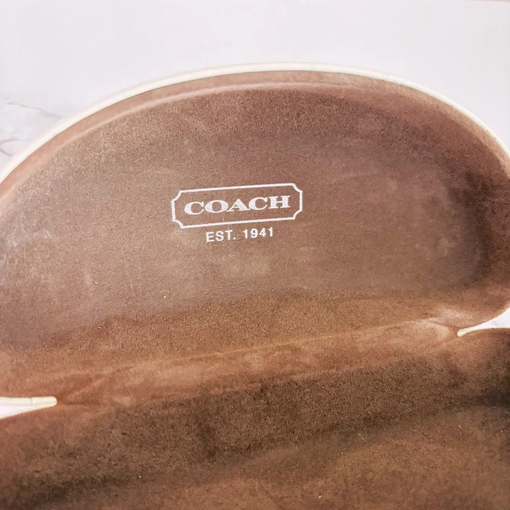 Coach Cream‎ Embossed Accent Sunglasses Eyeglasses Protective Case